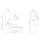 Koupelnová kompozice s oválným zrcadlem, umyvadlem a podstavcem Made in Italy - Palom Viadurini