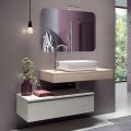 Koupelnová kompozice s tvarovaným zrcadlem a umyvadlem Made in Italy - Palom