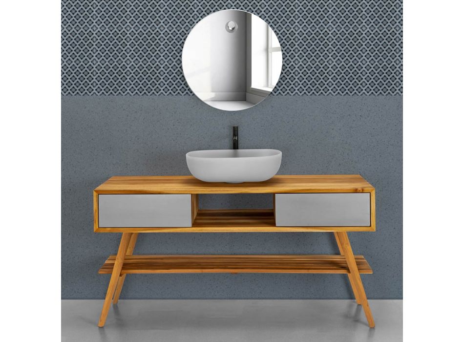 Šedý design koupelnové kompozice Kompletní se smaltovanými doplňky - Georges Viadurini