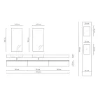 Dvojité složení koupelny s obdélníkovým zrcadlem a umyvadlem Made in Italy - Palom Viadurini