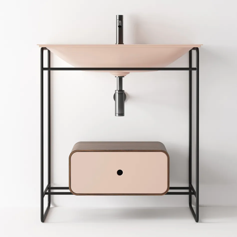 Složení koupelny Umyvadlo z keramiky a zrcadla Made in Italy - Chantal Viadurini