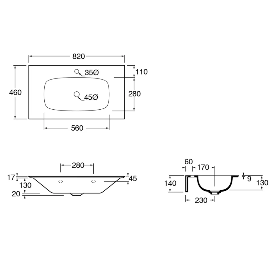 Složení koupelny Umyvadlo z keramiky a zrcadla Made in Italy - Chantal Viadurini