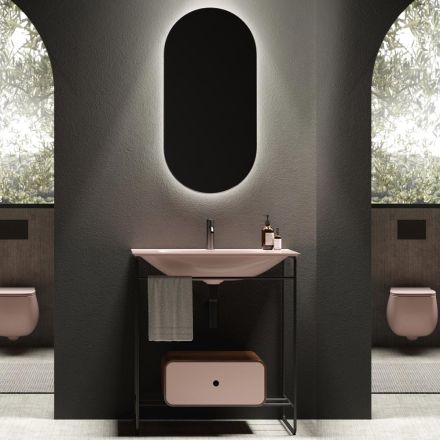 Složení koupelny Umyvadlo z keramiky a zrcadla Made in Italy - Chantal Viadurini