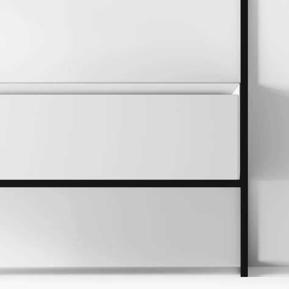 Složení koupelny Umyvadlo z keramiky a zrcadla Made in Italy - Hoscar Viadurini