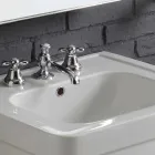 Složení umyvadlem v keramické bílé sloupce Ania Viadurini