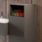 Závěsná koupelnová kompozice v kouřově šedém fenix vyrobeném v Itálii, Neapoli Viadurini