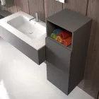 Závěsná koupelnová kompozice v kouřově šedém fenix vyrobeném v Itálii, Neapoli Viadurini