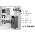 Závěsná koupelnová kompozice v kouřově šedém fenix vyrobeném v Itálii, Neapoli Viadurini