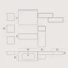 Závěsná koupelnová kompozice v kouřově šedém fenix vyrobeném v Itálii, Neapoli Viadurini