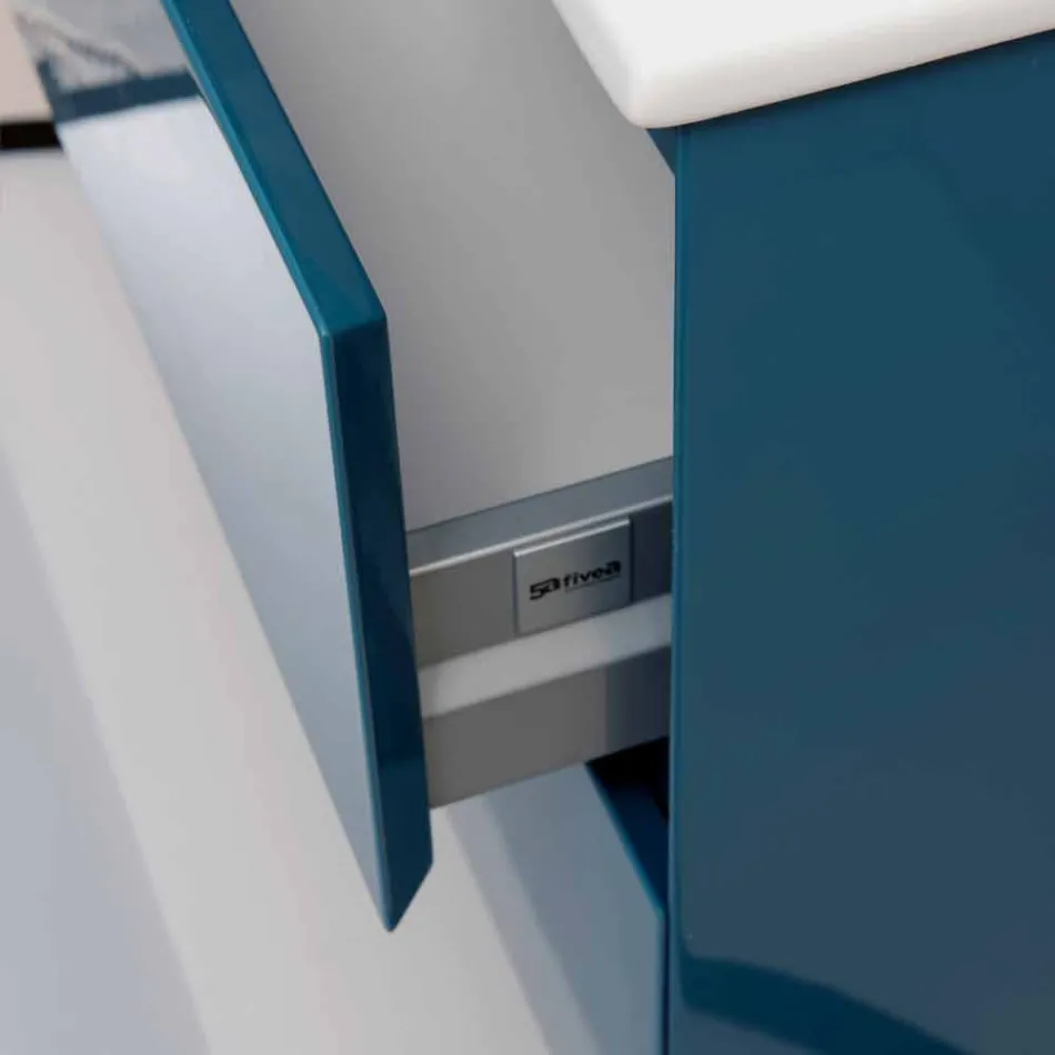 Složení pozastavená koupelna v Mdf lakované Made in Italy - Becky Viadurini