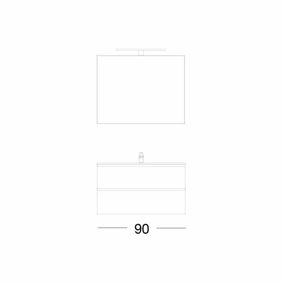 Složení pozastavená koupelna v Mdf lakované Made in Italy - Becky Viadurini