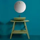 Zelené složení koupelny se skříňkou proti poškrábání a doplňky - Patryk Viadurini