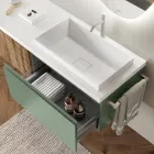 Složení koupelny šalvěj zelená a dub Cannettato Made in Italy - Uran Viadurini