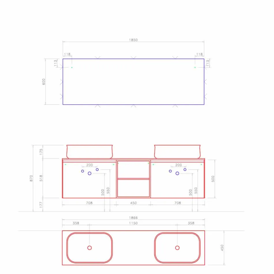 Moderní designová závěsná koupelnová kompozice vyrobená v Itálii - Callisi14 Viadurini