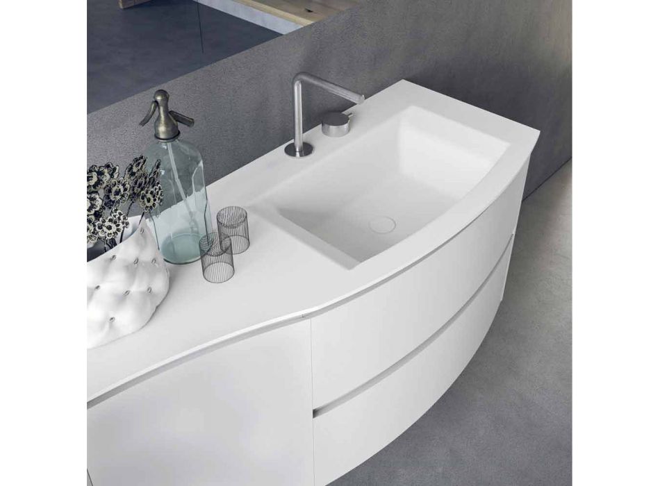 Moderní a zavěšená koupelnová kompozice vyrobená v Itálii - Callisi7 Viadurini