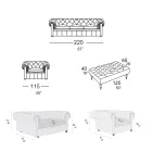 Kompozice obývacího pokoje s pohovkou, křeslem a lavicí Made in Italy - Spassoso Viadurini