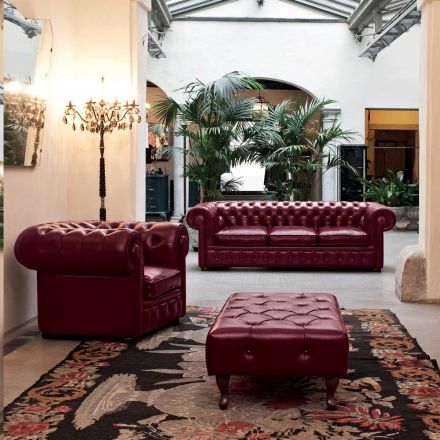 Kompozice obývacího pokoje s pohovkou, křeslem a lavicí Made in Italy - Spassoso Viadurini