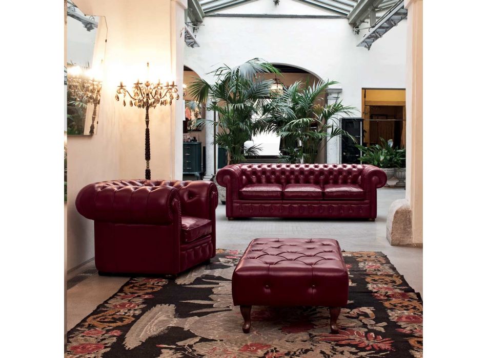 Kompozice obývacího pokoje s pohovkou, křeslem a lavicí Made in Italy - Spassoso Viadurini
