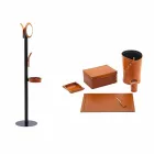 Moderní designová kancelářská kompozice v kůži Made in Italy - Andrea Viadurini