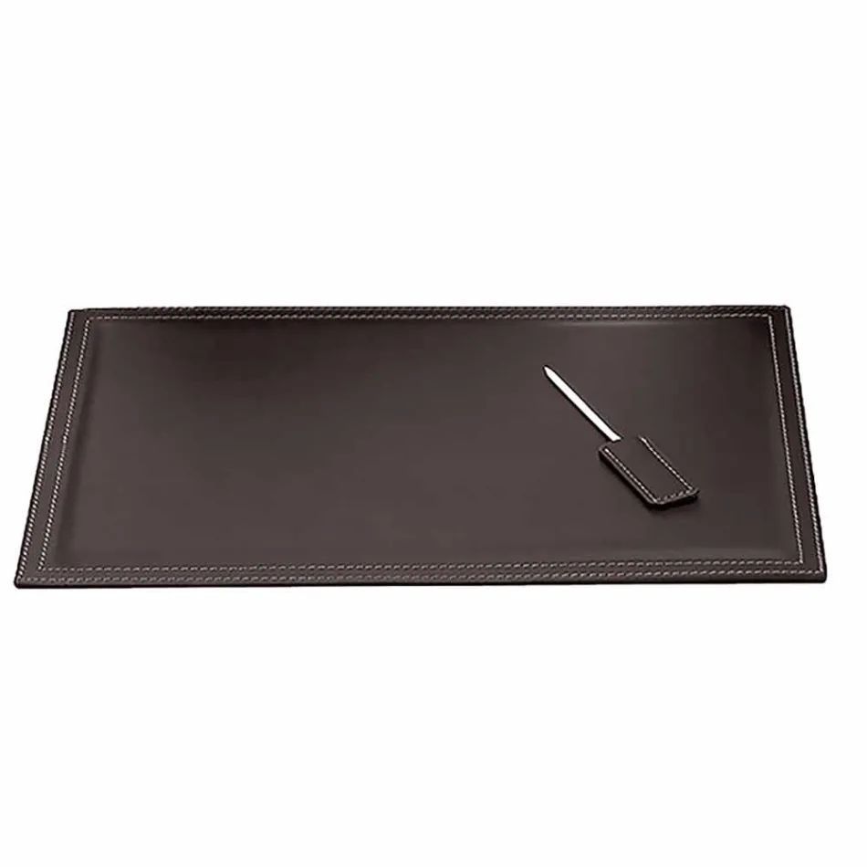 Moderní designová kancelářská kompozice v kůži Made in Italy - Andrea Viadurini