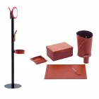 Moderní designová kancelářská kompozice v kůži Made in Italy - Andrea Viadurini