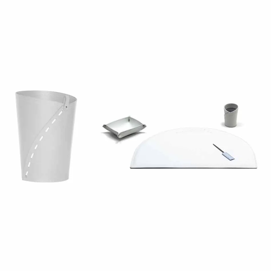 Moderní kancelářské složení z regenerované kůže vyrobené v Itálii - Meduna Viadurini