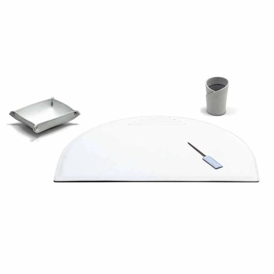 Moderní kancelářské složení z regenerované kůže vyrobené v Itálii - Meduna Viadurini