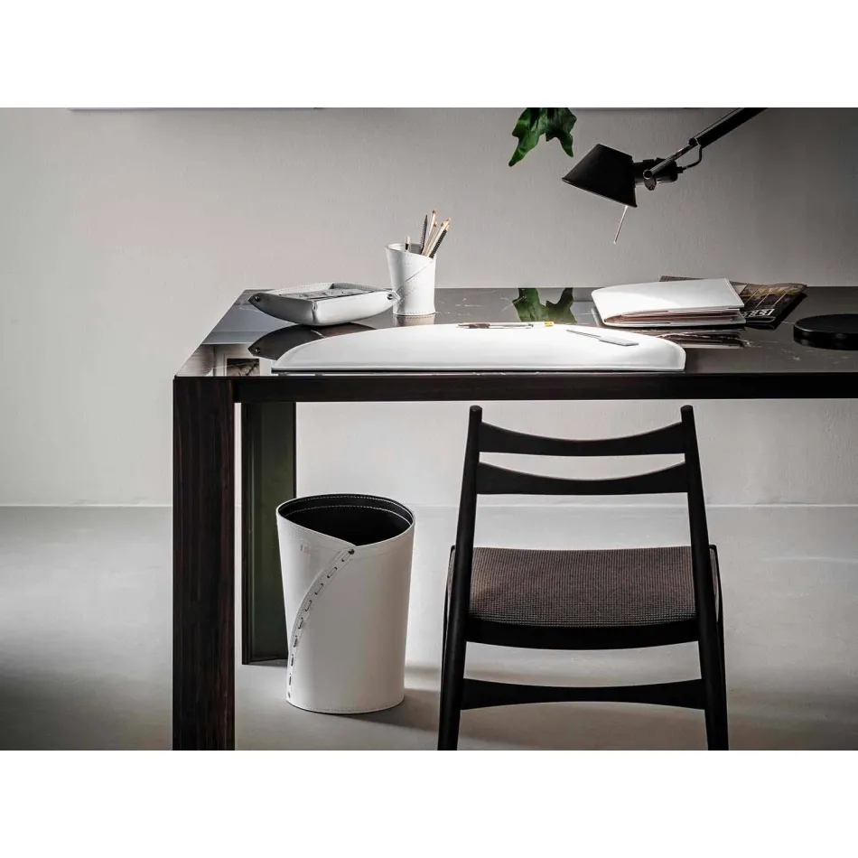 Moderní kancelářské složení z regenerované kůže vyrobené v Itálii - Meduna Viadurini