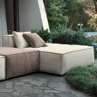 Složení 1 pufu s opěradlem, 1 pufu a 1 poloostrova - Bizarní Viadurini