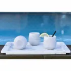 Složení 2 sklenic v bílém mramoru Carrara vyrobené v Itálii - Dolla Viadurini