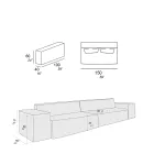 Složení 2 pohovek s opěradlem a 2 područkami - Bizarní Viadurini