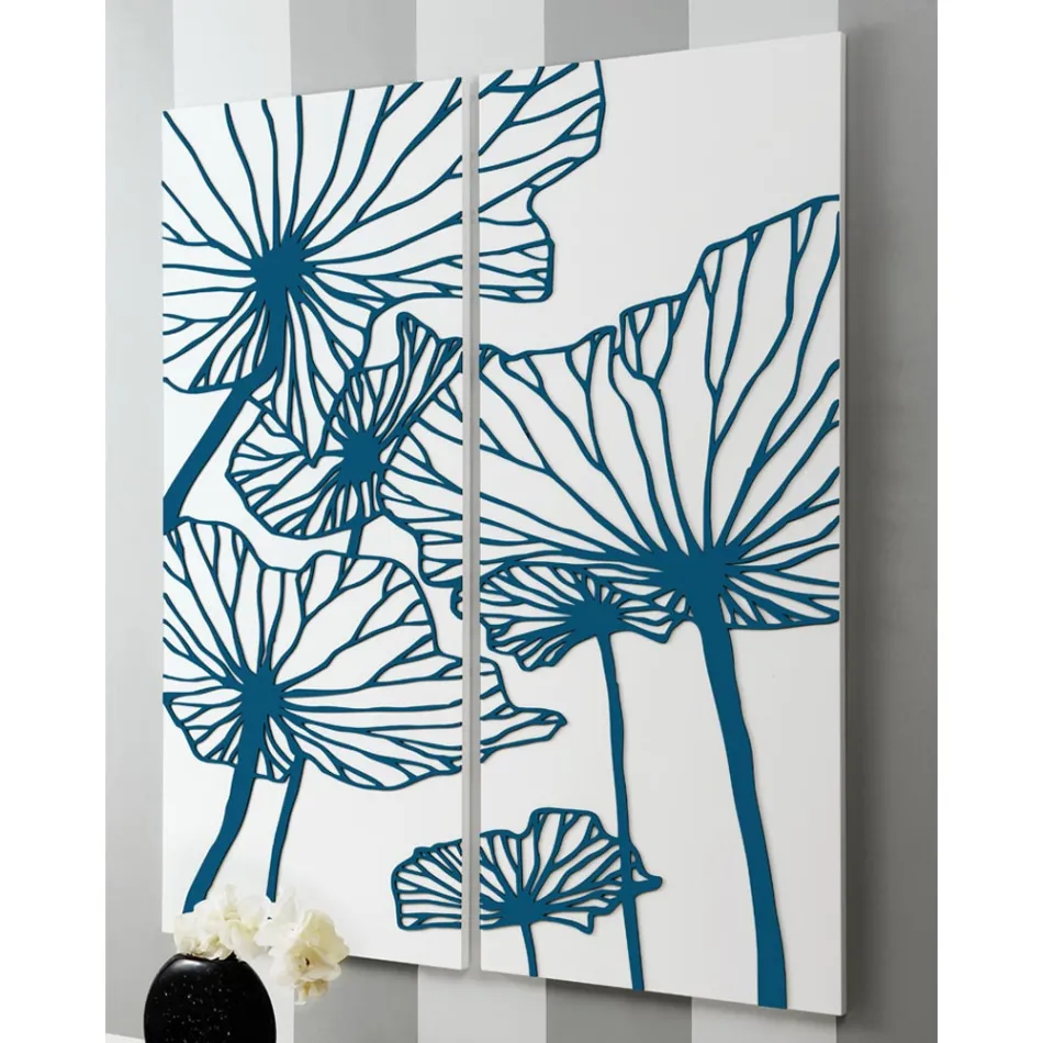 Složení 2 panelů zobrazujících květiny Made in Italy - Sheryl Viadurini