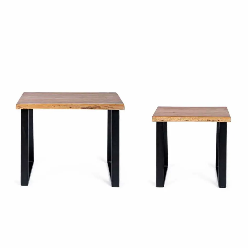 Složení 2 konferenčních stolků ve dřevě a oceli Homemotion - Artur Viadurini