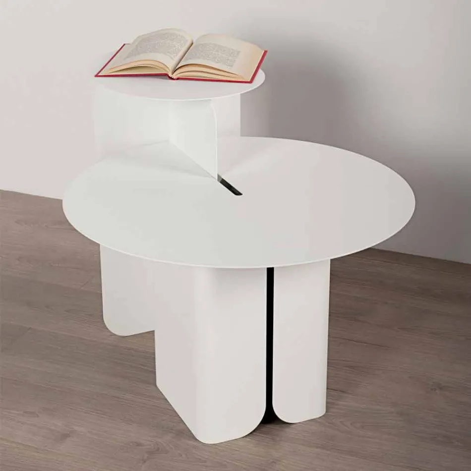 Složení 2 moderních konferenčních stolků z oceli vyrobené v Itálii - topol Viadurini