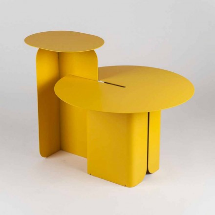 Složení 2 moderních konferenčních stolků z oceli vyrobené v Itálii - topol Viadurini
