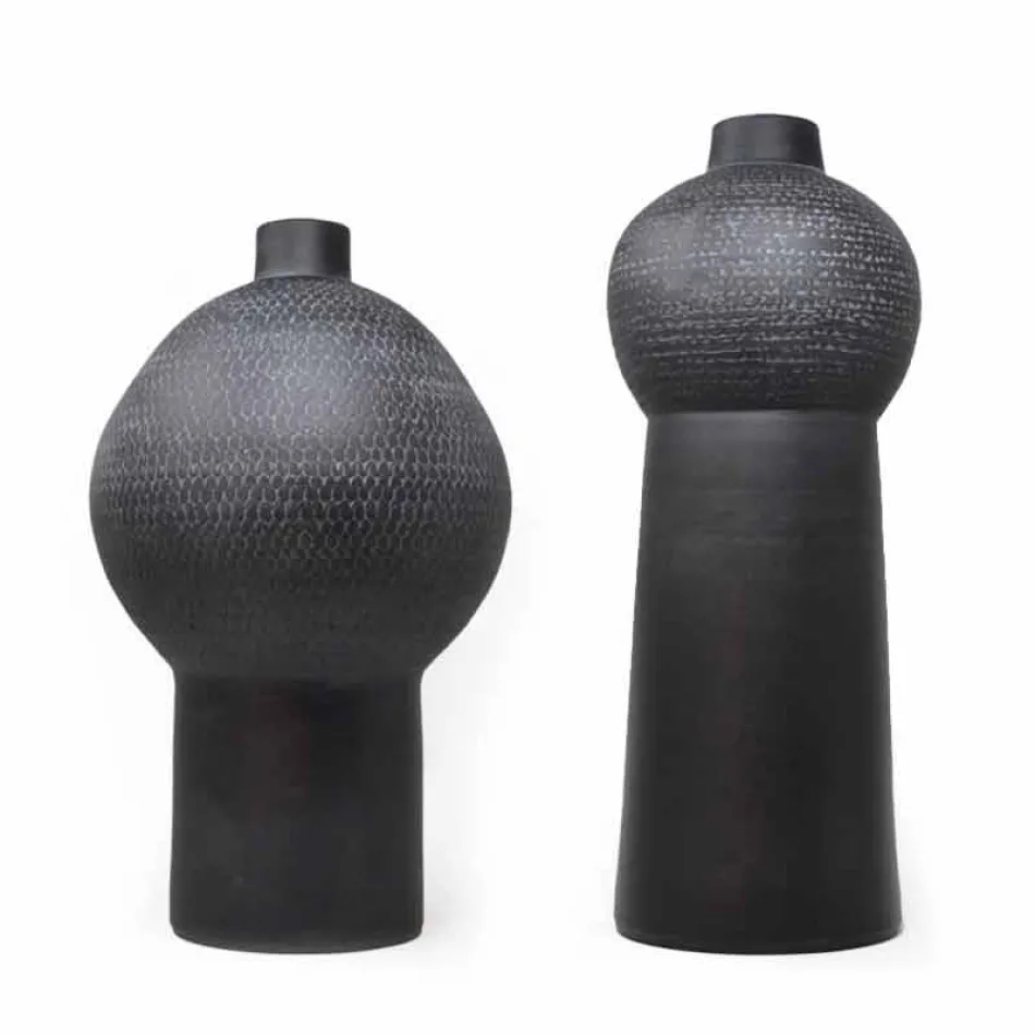 Složení 2 dekorativních váz v dekorované keramice - Lampedusa Viadurini