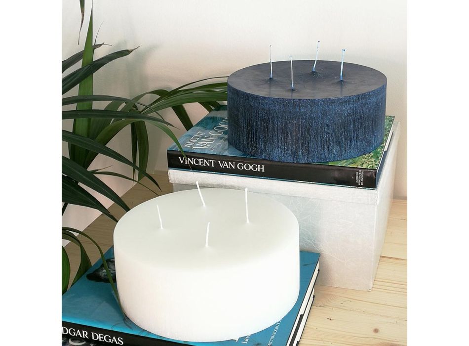 Složení 3 moderních kulatých voskových svíček Made in Italy - Candie Viadurini