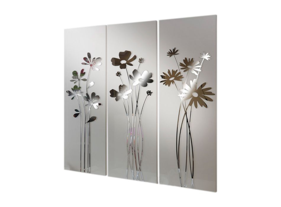 Složení 3 panelů zobrazujících 3 kytice květin Made in Italy - Colleen Viadurini