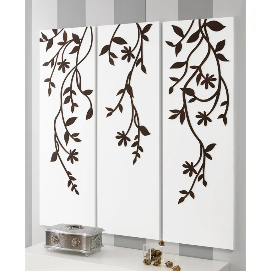 Složení 3 panelů zobrazujících 3 větve a listy Made in Italy - Barney Viadurini