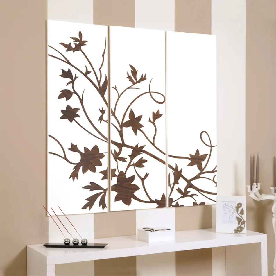 Složení 3 panelů znázorňujících větev s listy Made in Italy - Ashton Viadurini