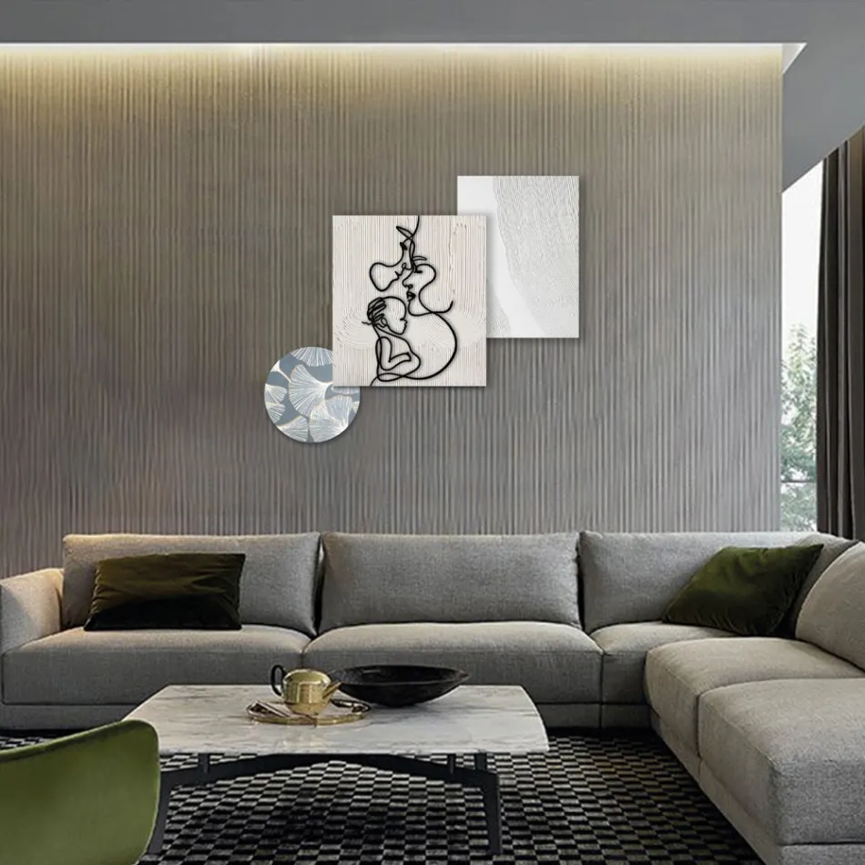 Složení 3 panelů se stylizací lásky Made in Italy - Keina Viadurini