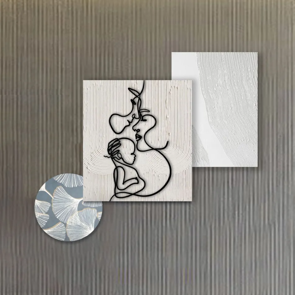 Složení 3 panelů se stylizací lásky Made in Italy - Keina Viadurini