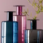 Složení 3 dekorativních váz v kouřovém, modrém a ametystovém skle - nekonečno Viadurini