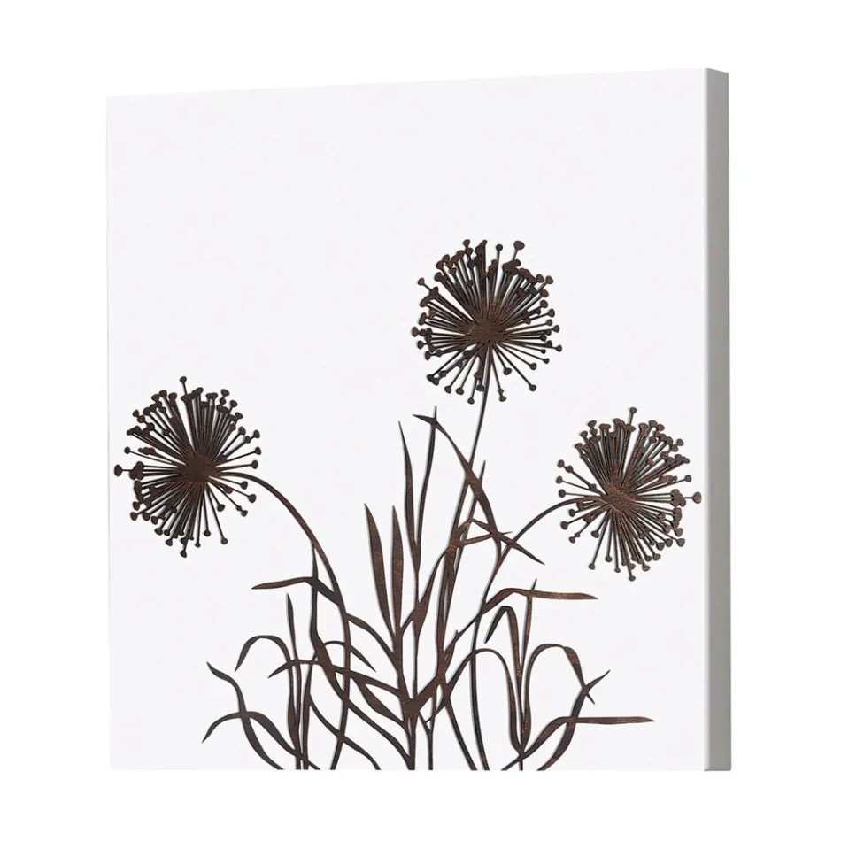 Složení 4 panelů s hortenzií, Allium a Thypha Made in Italy - Výpočet Viadurini