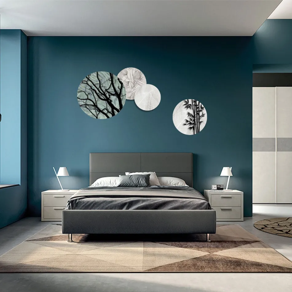 Složení 4 kulatých panelů vyrobených laserem Made in Italy - Maeko Viadurini