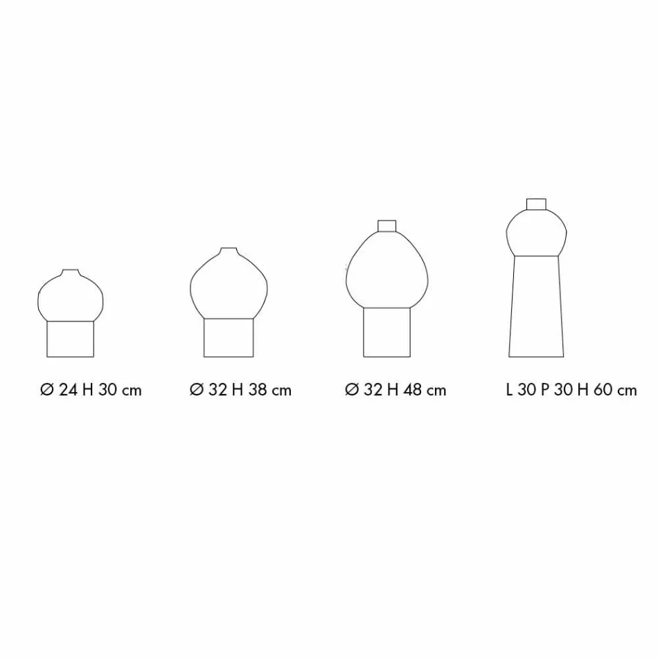 Složení 4 dekorativních váz v černé a bílé keramice - Calicanto Viadurini