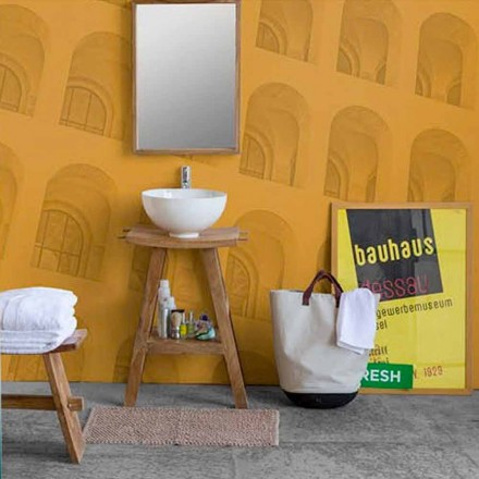 Složení koupelnového nábytku v masivu Teak moderního designu - Azina Viadurini