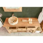 Složení moderního koupelnového nábytku z masivního teakového dřeva - nočník Viadurini