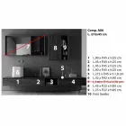 Složení moderního koupelnového nábytku, pozastavený design vyrobený v Itálii - Callisi6 Viadurini