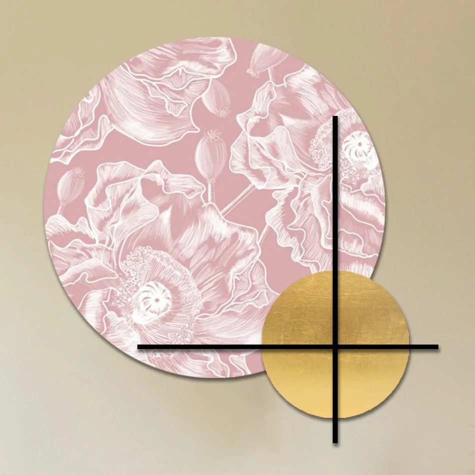 Složení růžových nebo zelených dřevěných panelů s bílými květy Made in Italy - Fidži Viadurini